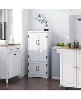 Homcom Modern Freestanding Storage Hutch with 2 Large Doors and 2 Small Doors