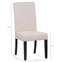 WestinTrends Upholstered Linen Fabric Dining Chair