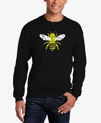 La Pop Art Men's Bee Kind Word Crew Neck Sweatshirt