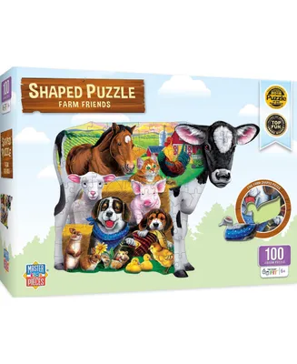 Masterpieces Farm Friends - 100 Piece Shaped Jigsaw Puzzle for kids