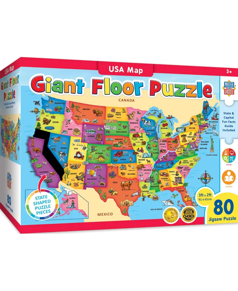 Masterpieces Explorer - Usa Map 80 Piece Floor Jigsaw Puzzle