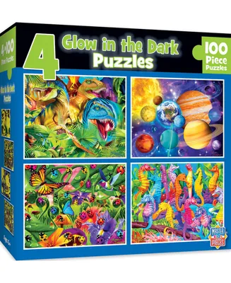 Masterpieces Glow in the Dark 4-Pack 100 Piece Jigsaw Puzzles - V2