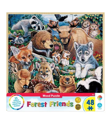 Masterpieces Wood Fun Facts Forest Friends 48 Piece Wood Jigsaw Puzzle