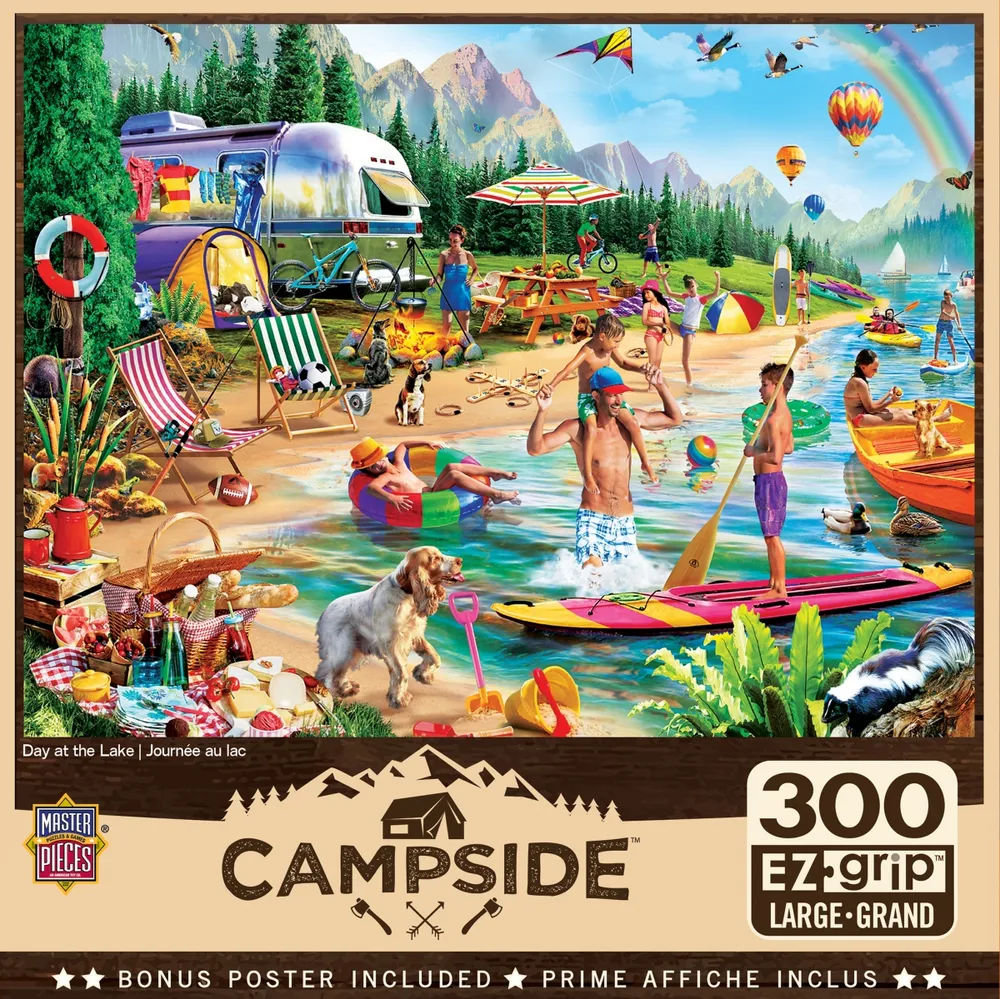 Masterpieces Campside Day at the Lake 300 Piece Ez Grip Jigsaw Puzzle