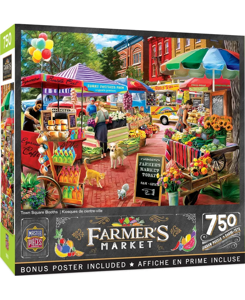 Masterpieces Farmer's Market - Town Square Booths 750 Piece Puzzle