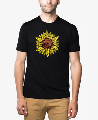 La Pop Art Men's Premium Blend Word Sunflower T-shirt