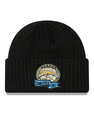 Men's New Era Black Los Angeles Chargers 2022 Salute To Service Knit Hat