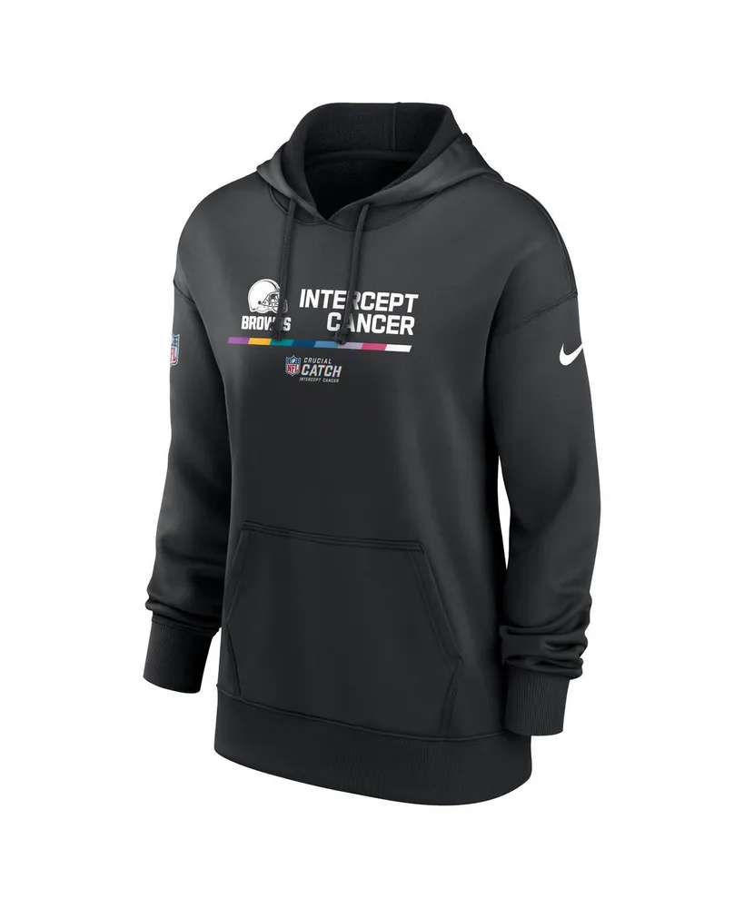 Women's Nike Black Cleveland Browns 2022 Nfl Crucial Catch Therma Performance Pullover Hoodie