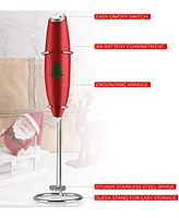 Milk Frother With Stand (Christmas Edition)
