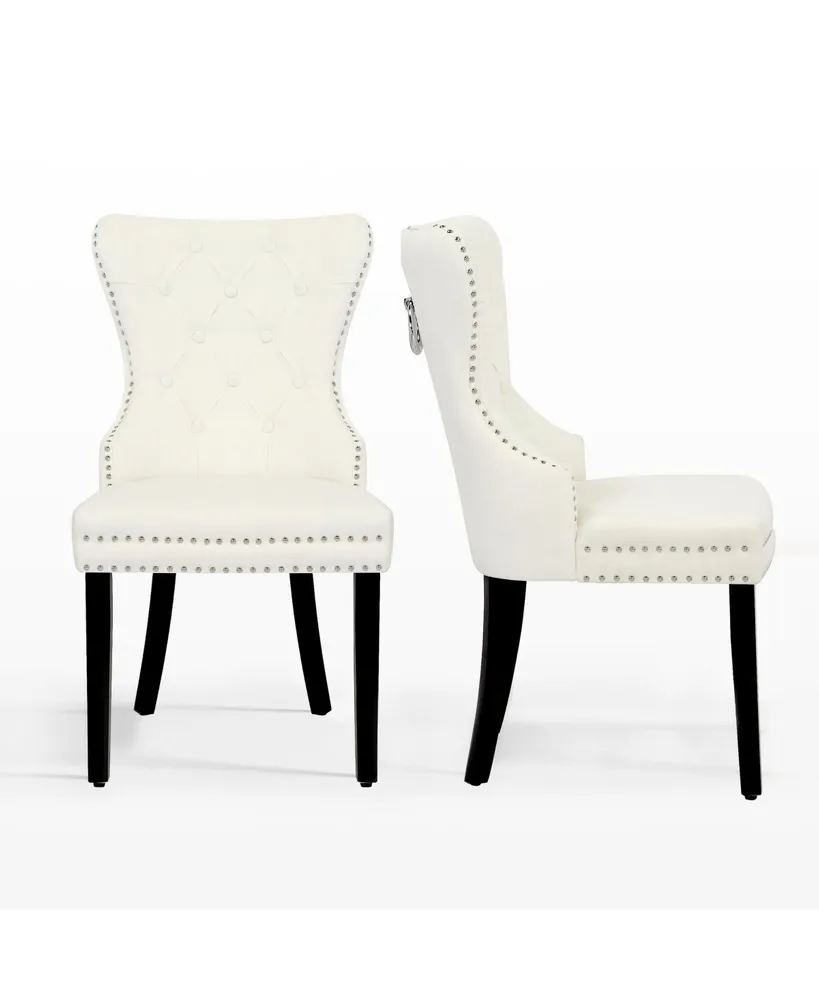 WestinTrends Velvet Upholstered Tufted Dining Chairs Set of