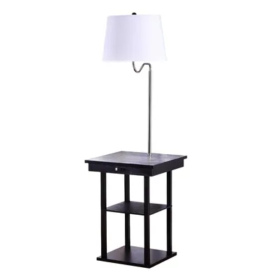 Brightech Madison Table & Led Lamp Combo with Usb Port and Outlet