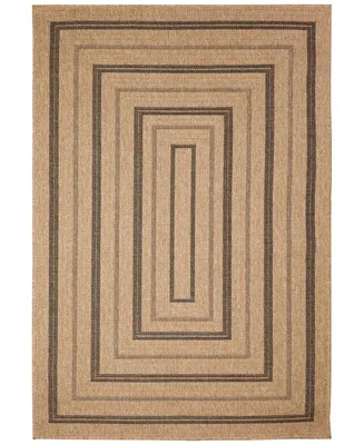 Liora Manne' Sahara Multi Border 6'6" x 9'3" Outdoor Area Rug