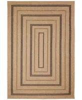 Liora Manne' Sahara Multi Border 6'6" x 9'3" Outdoor Area Rug