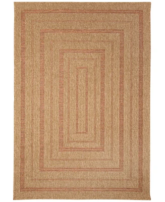 Liora Manne' Sahara Multi Border 6'6" x 9'3" Outdoor Area Rug