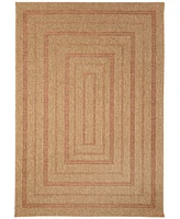 Liora Manne' Sahara Multi Border 6'6" x 9'3" Outdoor Area Rug