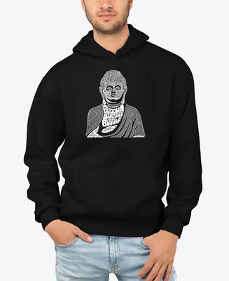 La Pop Art Men's Buddha Word Hooded Sweatshirt