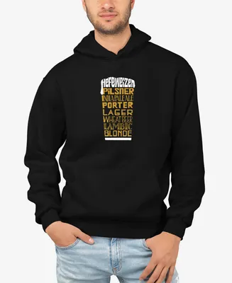 La Pop Art Men's Styles of Beer Word Hooded Sweatshirt