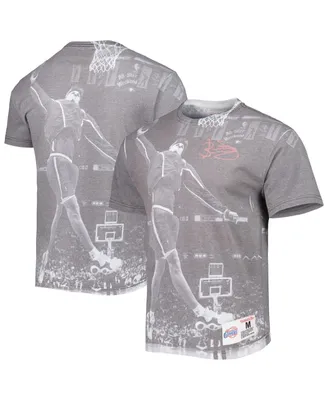 Men's Mitchell & Ness Brent Barry Gray La Clippers Above The Rim Sublimated T-shirt