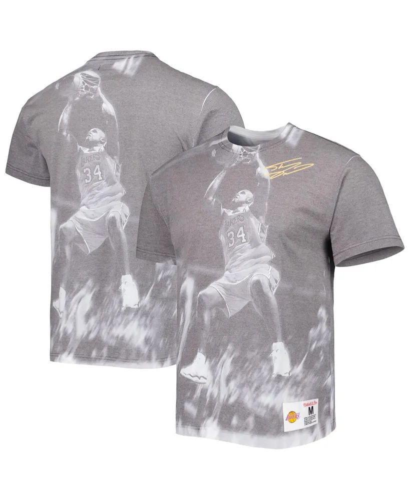 Men's Mitchell & Ness Shaquille O'Neal Gray Los Angeles Lakers Above The Rim Sublimated T-shirt