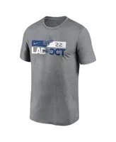 Men's Nike Heathered Charcoal Los Angeles Dodgers 2022 Postseason T-shirt