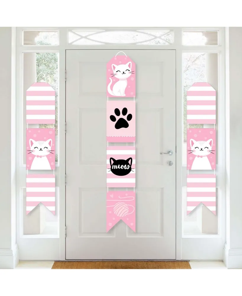 Purr-fect Kitty Cat - Hanging Vertical Paper Door Banners - Indoor Door Decor