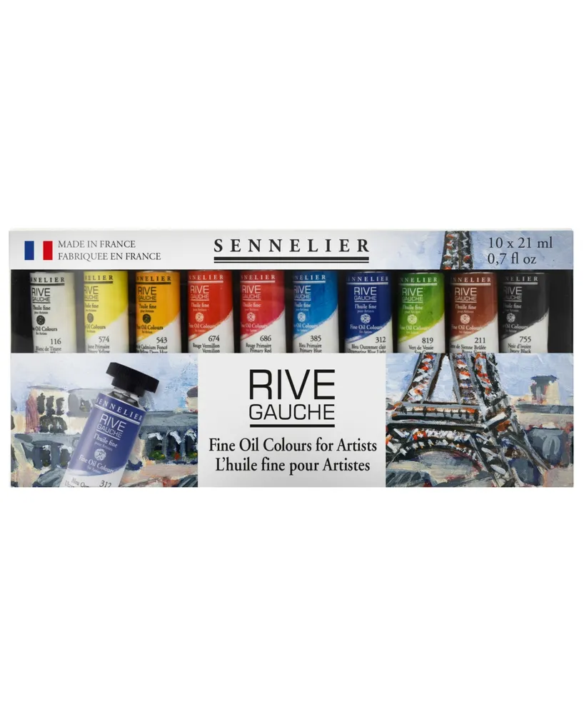 Sennelier Rive Gauche Oil Paint 10 Piece Color Tubes Set, 21 ml