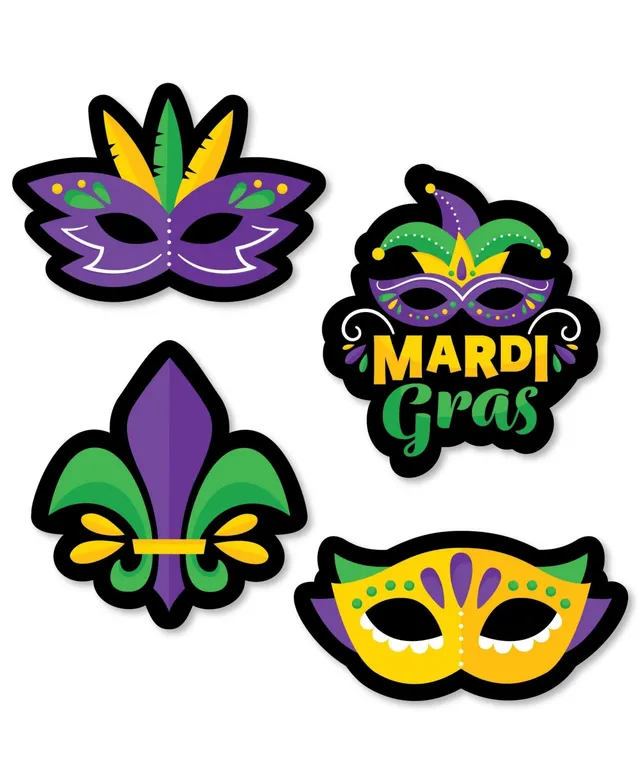 Big Dot of Happiness Mardi Gras - Masquerade Party Small Round Candy  Stickers - Party Favor Labels - 324 Count