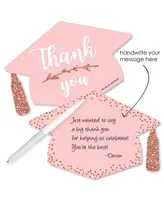 Rose Gold Grad - Shaped Thank You Cards with Envelopes - 12 Ct