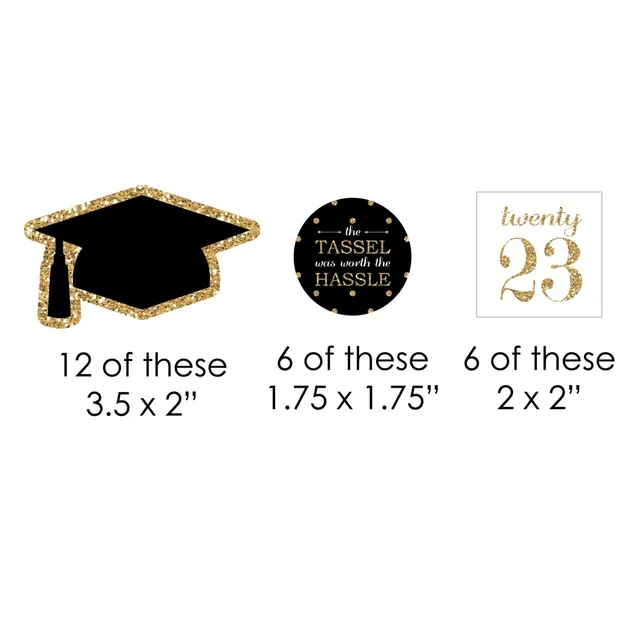 Big Dot of Happiness Tassel Worth The Hassle - Gold - 2024 Graduation  Decorations - Tree Ornaments - Set of 12