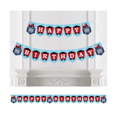 Railroad Party Crossing - Bunting Banner - Birthday Party Decor - Happy Birthday