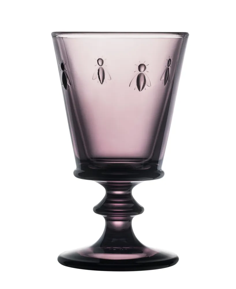 La Rochere Napoleon Bee Aubergine 6-Piece Wine Glass Set, 9 oz