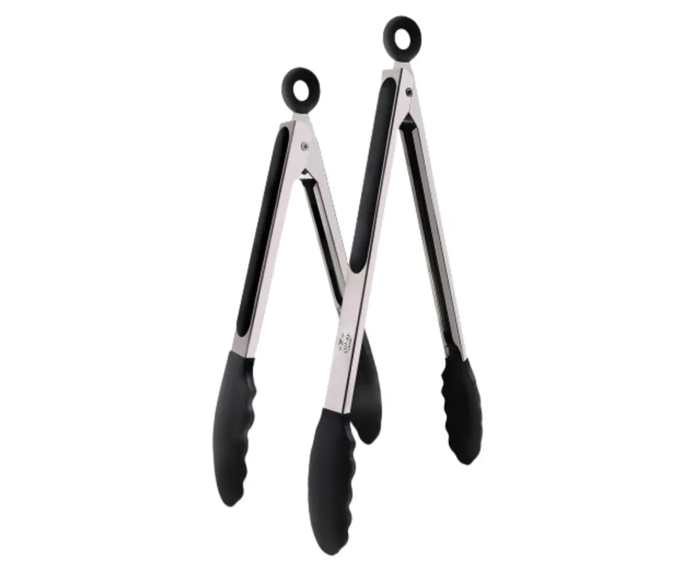 Zulay Kitchen Premium Set of Stainless Steel Tongs 2-Pc.