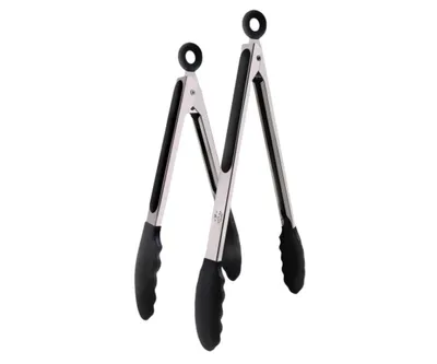 Zulay Kitchen Premium Set of Stainless Steel Tongs 2-Pc.