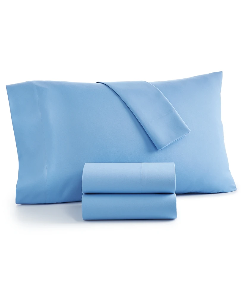 Home Design Easy Care Solid Microfiber 4-Pc. Sheet Set, Full, Exclusively at Macy's