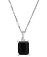 3-Pc. Set Onyx & Diamond Accent Pendant Necklace, Ring and Stud Earrings in Sterling Silver