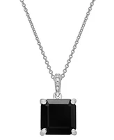 3-Pc. Set Onyx & Diamond Accent Square-Cut Pendant Necklace, Ring and Stud Earrings in Sterling Silver