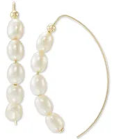 Honora Cultured Freshwater Rice Pearl (5-6mm) Threader Earrings in 10k Gold
