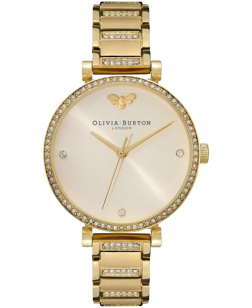 Olivia Burton Women's T-Bar Gold-Tone Stainless Steel Bracelet Watch 32mm