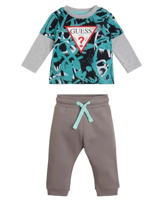 Baby Boys Triangle Stream Jersey and Joggers, 2 Piece Set