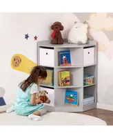 Homcom Kids Storage Organizer for Small Bedrooms, Corner Shelf