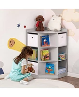 Homcom Kids Storage Organizer for Small Bedrooms, Corner Shelf