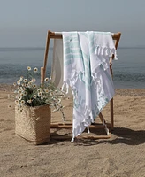 Linum Home Herringbone Pestemal 100% Turkish Cotton 2-Pack Beach Towels