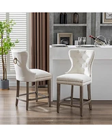 WestinTrends Tufted Velvet Counter Stool (Set of 2)