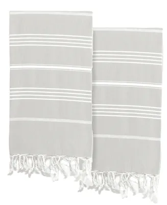 Linum Home Textiles Lucky Pestemal Pack of 2 100% Turkish Cotton Beach Towel