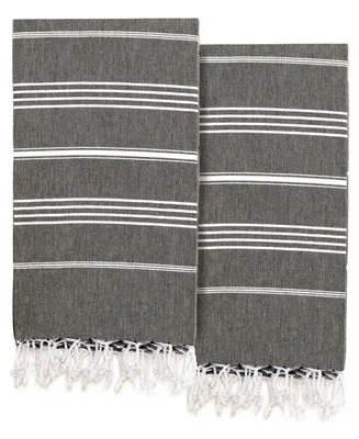 Linum Home Textiles Lucky Pestemal Pack of 2 100% Turkish Cotton Beach Towel