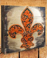 Designocracy Cross Fleur De Lis 8" x 6"