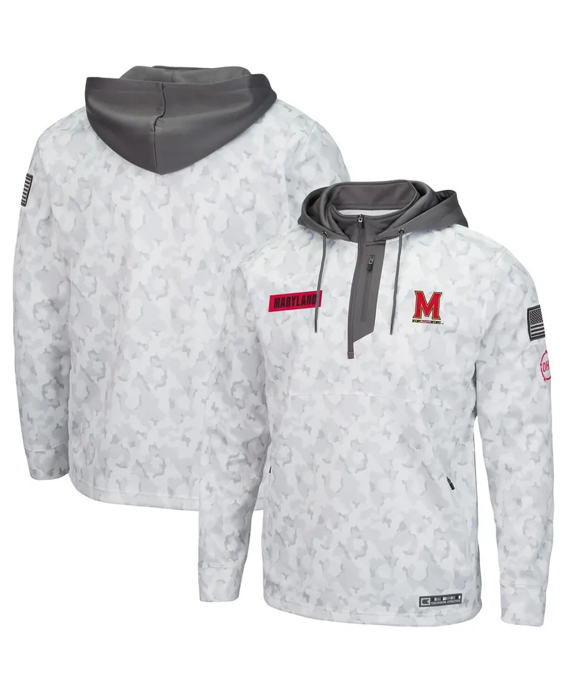 Men's Colosseum Arctic Camo Maryland Terrapins Oht Military-inspired Appreciation Quarter-zip Hoodie