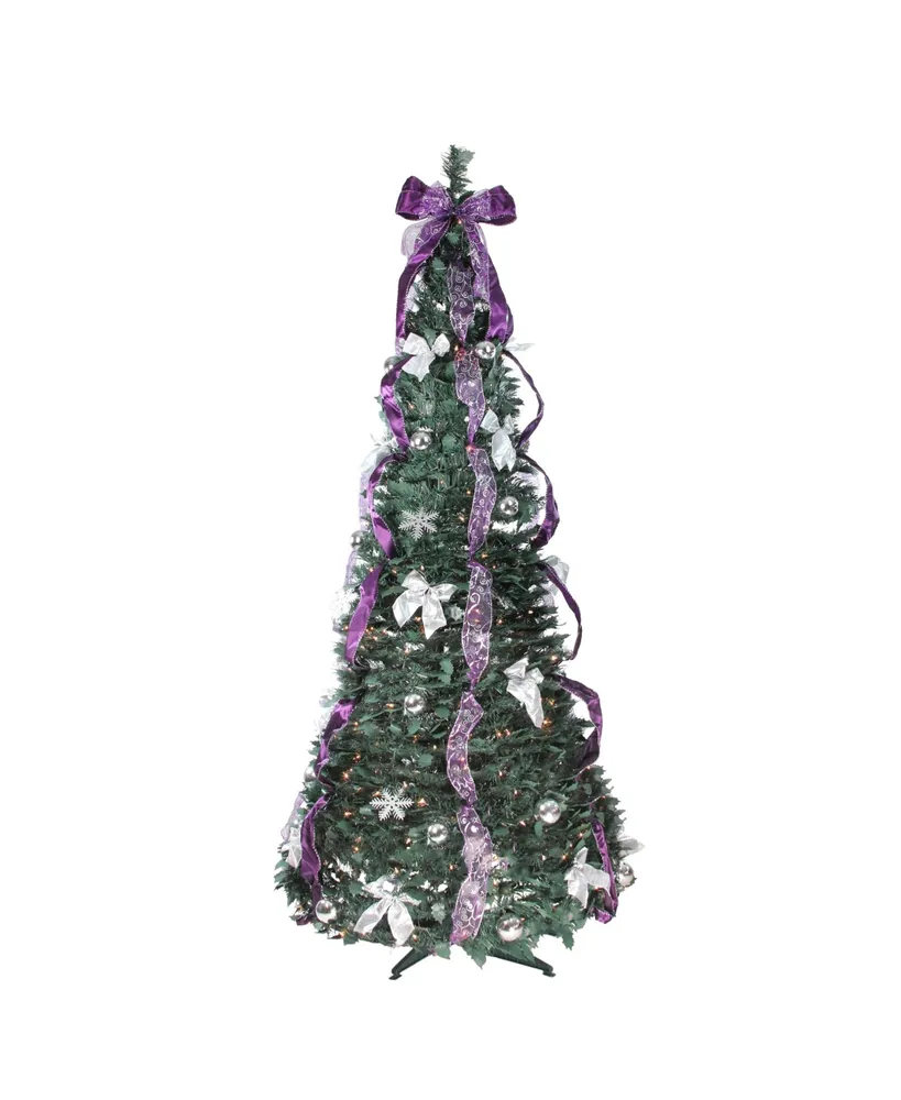 Northlight Pre- Lit Pre-decorated Pop - Up Artificial Christmas Tree With Clear Lights, 6'