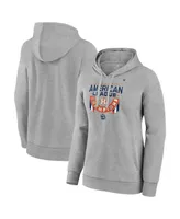 Women's Fanatics Heather Gray Houston Astros 2022 American League Champions Locker Room Pullover Hoodie