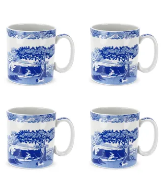 Spode Blue Italian Mugs, Set of 4